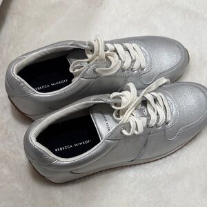 Rebecca Minkoff Metallic Silver Sneakers